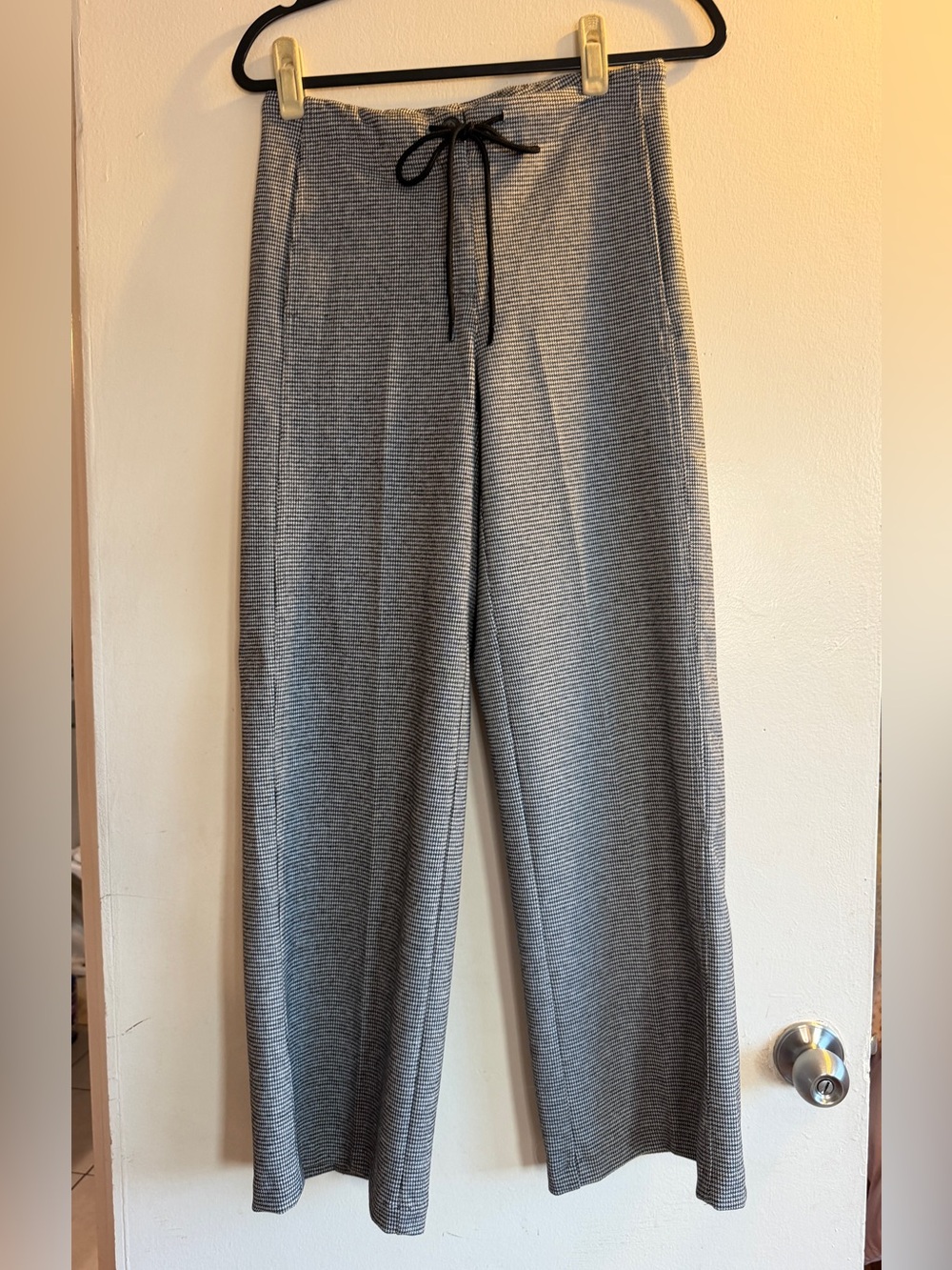 Rachel Zoe Gray Houndstooth Drawstring Joggers